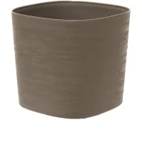 Pot avec réserve d'eau - GARDEN ID Respect - Taupe 25 x 25 cm - 100% déchets ménagers - 100% recyclable - Surface structurée.(m-1)