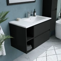 Ensemble DOMINO, set de salle de bain 80, vanity+vasque+miroir & colonne(m-3)