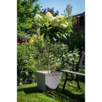 Pot carré - GARDEN ID - Green Care Impact Taupe - 29 x 26 cm - Garanti 10ans - 100% recyclé - UV/gel résistant(m-3)