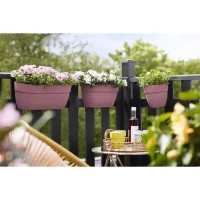 ELHO Pot de fleurs/Balconniere Vibia Campana Easy Hanger Small - Balcon extérieur - L 24.1 x W 20.5 x H 26.5 cm - Rose Poussiere(m-2)