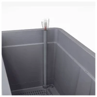 DEROMA Pot de fleurs Cube Cosmo - 38 x h39 cm - Anthracite - A réserve d'eau - Roulettes(m-5)