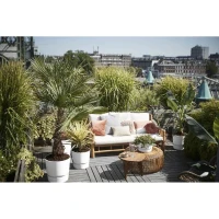 ELHO Pot de fleurs rond Greenville 40 - Extérieur - Ø 39 x H 36,8 cm - Blanc(m-6)