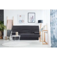 Banquette clic clac 3 places - Tissu gris anthracite -  L 190 x P 92 cm - DREAM - Style Contemporain(m-2)