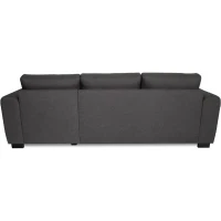 Canapé d'angle fixe réversible 4 places - Tissu Anthracite - L245 x P150 x H86 cm - HAMILTON - Fabriqué en Ukraine(m-5)