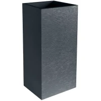 EDA Pot de fleurs haut carré GRAPHIT - 31 L - 39,5 x 39,5 x H 80 cm - Gris anthracite(m-1)