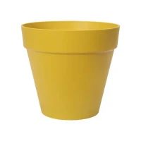 ELHO Pot de fleurs rond Loft Urban 25 - Extérieur - Ø 24,5 x H 22,2 cm - Jaune ocre(m-1)