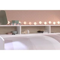 Lit banquette 2 tiroirs 90 x 200/190 cm - MDF - Mat décor chene et blanc - JOY - 2339ENSE(m-6)