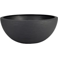 EDA Pot de fleur Rond GRAPHIT UP - 14,9 L - Ø 40 cm x H 16,5 cm - Gris anthracite(m-1)