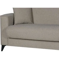 Canapé convertible 3 places - BERGAMO - Tissu beige - 2 coussins - coffre de rangement -  230 x 85 x 89 cm(m-4)