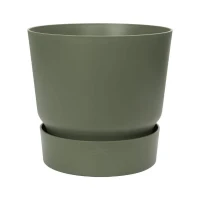 ELHO Pot de fleurs rond Greenville 30 - Extérieur - Ø 29,5 x H 27,8 cm - Vert feuille(m-1)