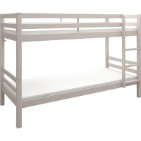 Lits superposés séparables enfant - 2x90x200 cm - Pin massif gris clair - Sommier inclus - ANDO(m-6)