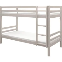 Lits superposés séparables enfant - 2x90x200 cm - Pin massif gris clair - Sommier inclus - ANDO(m-1)