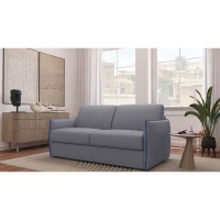 Canapé convertible express - matelas 14cm - AGATHE - Tissu Gris - 175 x 100 x 87 cm(m-3)