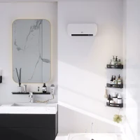 HOMCOM Wandverwarmingsventilator 2000W met Afstandsbediening 2 Verwarmingsmodus LED-display 12u Timer voor Badkamer(m-2)