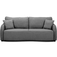 Canapé convertible BARI 3 places - Tissu anthracite - Coffre de rangement - L215 x H89 x P100 cm(m-3)