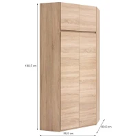 Armoire d'angle - Décor chene sonoma - 4 portes - L 80,5 cm - ACADEMICA(m-6)
