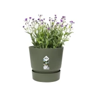 ELHO Pot de fleurs rond Greenville 30 - Extérieur - Ø 29,5 x H 27,8 cm - Vert feuille(m-3)
