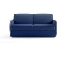 Canapé convertible express - AGATHE - Tissu Bleu - matelas 14cm - 175 x 100 x 87 cm(m-5)