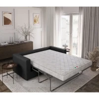 Canapé 3 places - Delta - Tissu Anthracite - Convertible semi-express matelas 13cm - 190 x 92 x 90 cm(m-2)