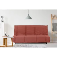 Banquette clic clac 3 places - Terracotta - 100% coton - L 193 x P 92 cm - LENA(m-2)