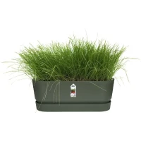ELHO Jardiniere ovale GREENVILLE - Ø49 x 19,8 x 18,4 cm - Plastique recyclé - Résistant au gel - Leaf Green(m-4)