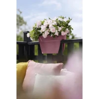 ELHO Pot de fleurs/Balconniere Vibia Campana Flower Bridge - Balcon extérieur - L 26 x W 39 x H 22 cm - Rose Poussiere(m-2)