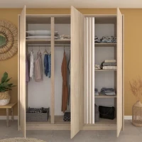Armoire de chambre - Chene - 3 portes - 185 x 52 x 203 cm - PARISOT(m-2)