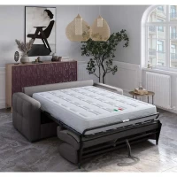 Canapé convertible express - 3 places - EUREKA - Tissu como 22 Graphite - 200 x 102 x 95 cm(m-2)