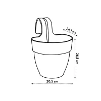 ELHO Pot de fleurs balcon Vibia Campana Easy Hanger Small - Anthracite - Balcon extérieur - L 24.1 x W 20.5 x H 26.5 cm(m-4)