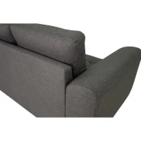 Canapé d'angle fixe réversible 4 places - Tissu Anthracite - L245 x P150 x H86 cm - HAMILTON - Fabriqué en Ukraine(m-6)