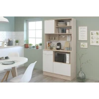 Buffet de cuisine - BECOOL -  100,2 x 185,7 x 45,3 cm - Chene / Blanc - PARISOT(m-3)