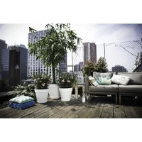 ELHO Pot de fleur rond LOFT URBAN - 48 L - Ø 50 x H.44 cm - Blanc - Plastique(m-3)