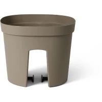 Pot balustrade - GARDEN ID Smile - Taupe 30 cm - S'adapte a toutes les balustrades - Réserve d'eau - recyclé et 100% recyclable(m-2)