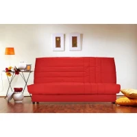 COMFORT BULTEX Banquette clic-clac 3 places - Tissu rougeL 192 x P 95 cm - BEIJA(m-2)