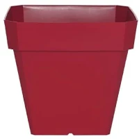 RIVIERA Pot de fleurs carré Soleilla en plastique - 49 x 49 x H 50 cm - 65 L - Rouge(m-2)