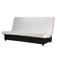 COMFORT BULTEX Banquette clic-clac 3 places -Tissu noir - Made in France - L 192 x P 95 cm - BEIJA(m-4)