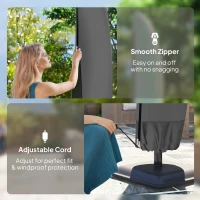 Outsunny Parasol Cover, 600D Oxford Cantilever Umbrella Cover Fit for 2-4m Parasol, Banana Umbrella Protector with Zipper for Outdoor Garden, Patio, Black(m-6)