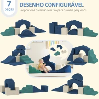 AIYAPLAY Conjunto de 7 Blocos de Espuma para Crianças Blocos de Psicomotricidade Brinquedo para Aprendizagem para Escalar Azul Escuro(m-4)