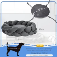 PawHut Haustierbett inkl. Kissen, Katzenbett, Hundekorb, waschbar, 55 cm x 55 cm x 14 cm, Grau(m-3)