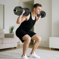 SPORTNOW Regulowany zestaw hantli 25 kg Zestaw hantli, sztang i gryfów do treningu siłowego(m-2)