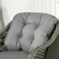 Outsunny 4 Pieces Outdoor PE Rattan Garden Furniture Set with Cushions - Patio Special Hand Weave Wicker Conservatory Sofa Set and Glass Top Coffee Table, Mixed Grey(m-8)