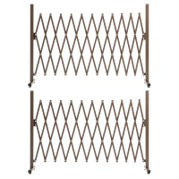 Outsunny Set of 2 Expanding Garden Fencc, Aluminium Freestanding Foldable Picket Fence, 300cmx103.5 cm, Dark Brown(m-11)
