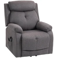 HOMCOM Sillón reclinable eléctrico con masaje y calor, inclinable, puertos USB, reposapiés, 86x94x105cm, gris(m-7)