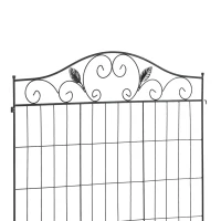Outsunny Set of 2 Decorative Garden Fence, 8 Panels Metal Picket Fence, Versatile Shapes for Patio Lawn, 365cm x 112cm, Black(m-9)