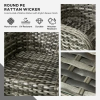 Outsunny 4 Pieces Outdoor PE Rattan Garden Furniture Set with Cushions - Patio Special Hand Weave Wicker Conservatory Sofa Set and Glass Top Coffee Table, Mixed Grey(m-4)