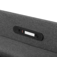 King Bed Frame with Hydraulic Storage and LED Night Light, Linen Upholstered Bed Ideal for Modern Elegance, 202L x 153W x 113H cm, Grey(m-9)