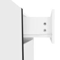 High-Gloss Black and White TV Cabinet with 3 Doors, Ample Storage, Modern TV Stand for Living Room, 170L x 29.5W x 40H cm, Black+White(m-6)