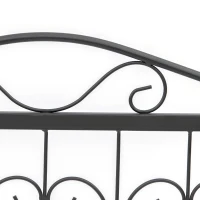 Outsunny Decorative Garden Fencing, 8PCs Outdoor Picket Fence Panels, Rustproof Metal Wire Landscape Flower Bed Border Edging Animal Barrier, Black(m-9)