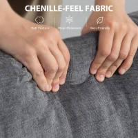 HOMCOM 3 Seater Sofa with USB Ports & Cup Holders - Grey(m-8)