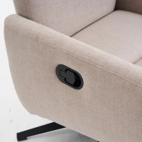 Fauteuil relax confortable avec fonction d'inclinaison, avec socle pivotant et dossier réglable, 67x80,5x110 cm, Gris(m-7)